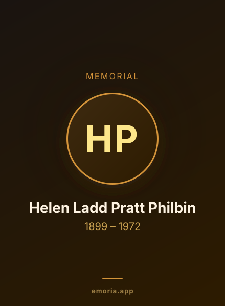 Memorial portrait of Helen Ladd Pratt Philbin