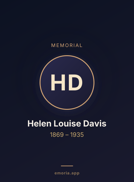 Memorial portrait of Helen Louise Davis