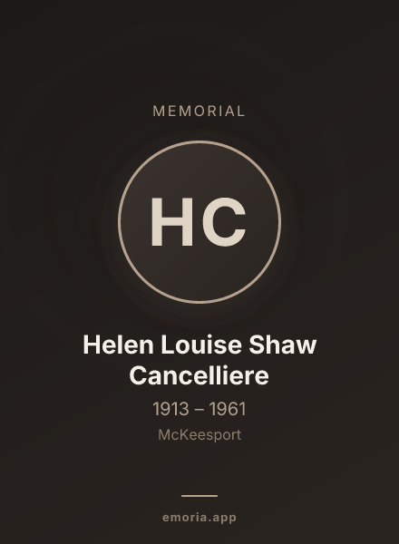 Memorial portrait of Helen Louise Shaw Cancelliere