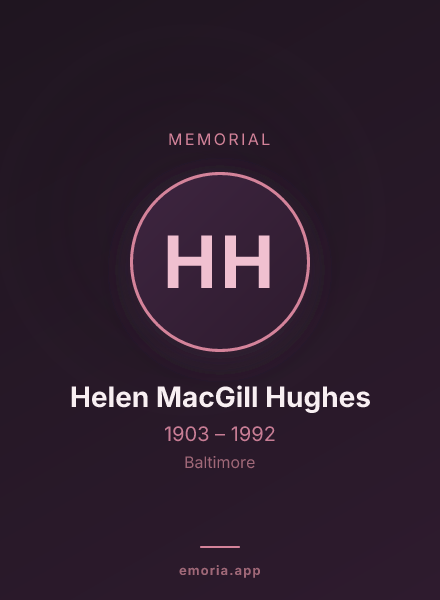 Memorial portrait of Helen MacGill Hughes