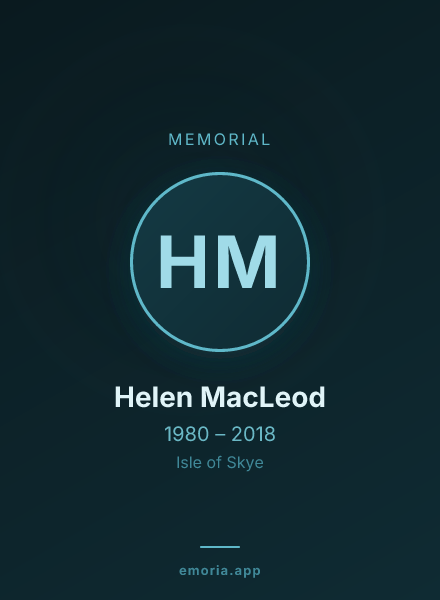 Memorial portrait of Helen MacLeod