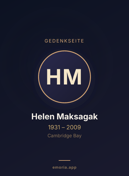 Gedenkportrait von Helen Maksagak
