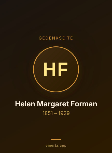 Gedenkportrait von Helen Margaret Forman