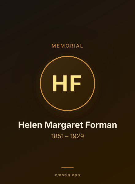 Memorial portrait of Helen Margaret Forman
