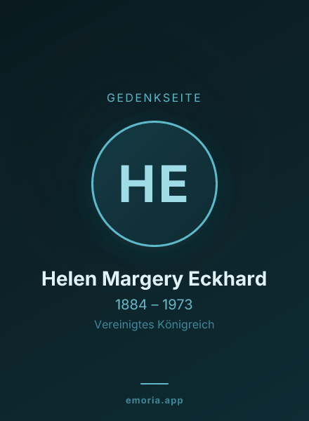 Gedenkportrait von Helen Margery Eckhard