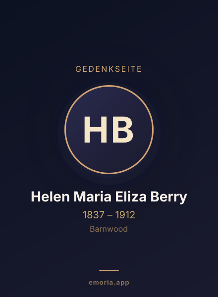 Gedenkportrait von Helen Maria Eliza Berry