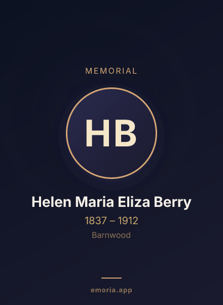 Memorial portrait of Helen Maria Eliza Berry