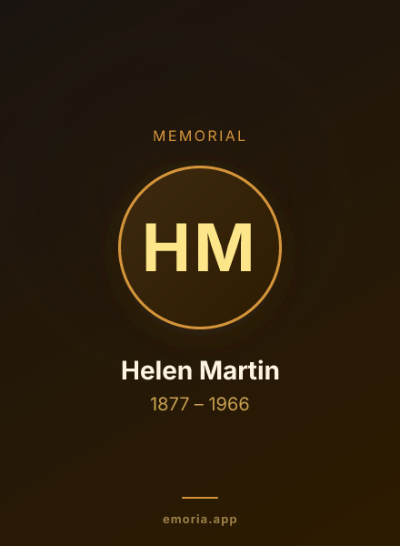 Memorial portrait of Helen Martin