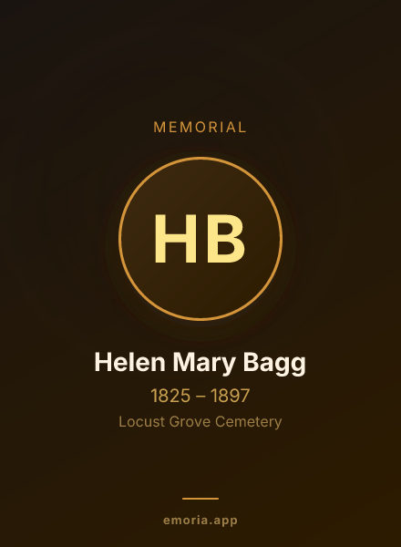 Memorial portrait of Helen Mary Bagg