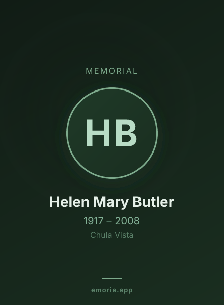 Memorial portrait of Helen Mary Butler