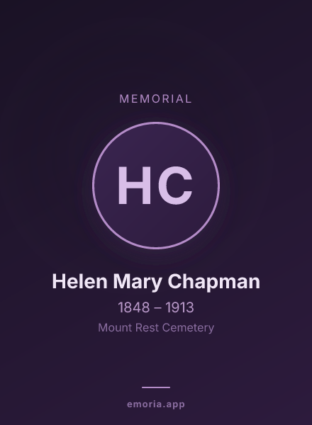 Memorial portrait of Helen Mary Chapman