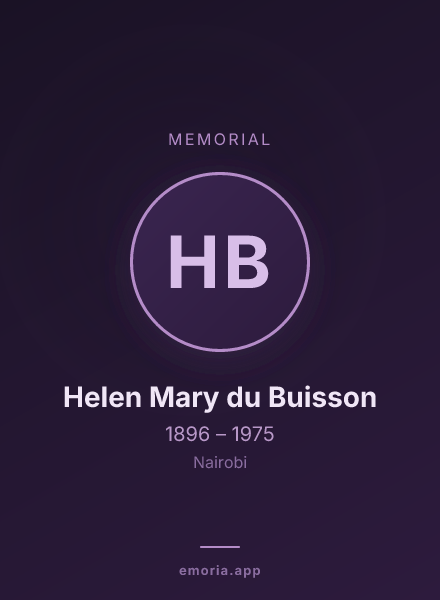 Memorial portrait of Helen Mary du Buisson