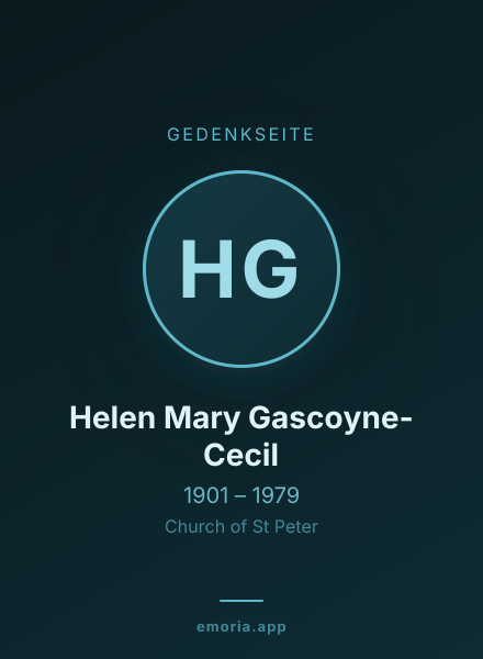 Gedenkportrait von Helen Mary Gascoyne-Cecil
