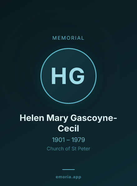 Memorial portrait of Helen Mary Gascoyne-Cecil