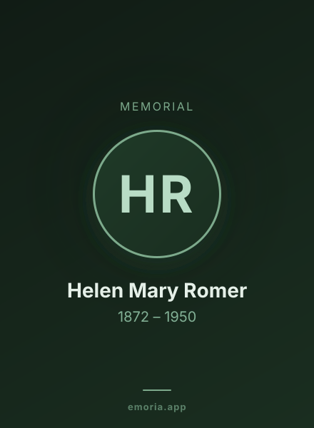 Memorial portrait of Helen Mary Romer
