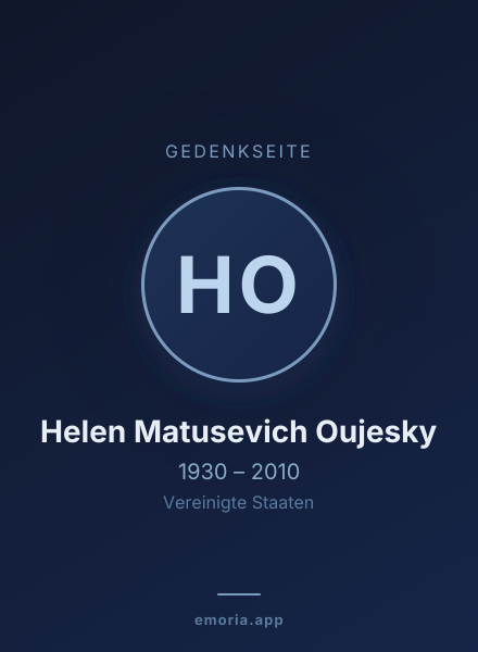 Gedenkportrait von Helen Matusevich Oujesky