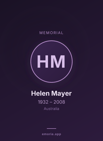 Memorial portrait of Helen Mayer