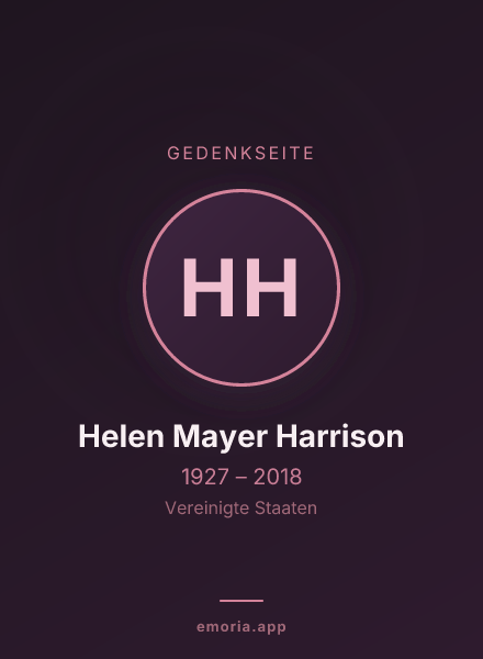 Gedenkportrait von Helen Mayer Harrison