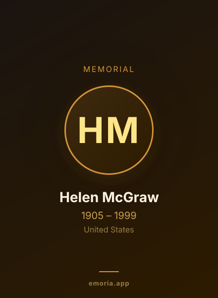 Memorial portrait of Helen McGraw