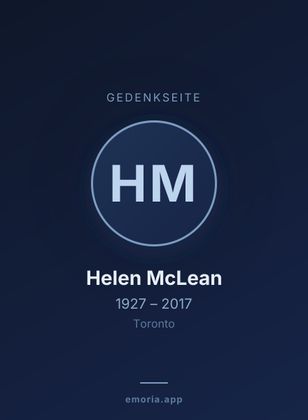 Gedenkportrait von Helen McLean