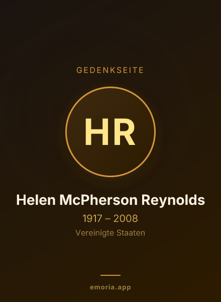 Gedenkportrait von Helen McPherson Reynolds