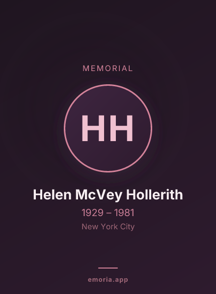 Memorial portrait of Helen McVey Hollerith