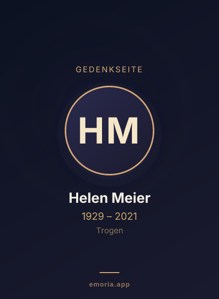 Gedenkportrait von Helen Meier