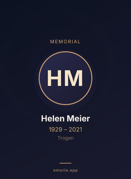 Memorial portrait of Helen Meier