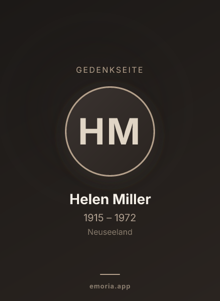 Gedenkportrait von Helen Miller