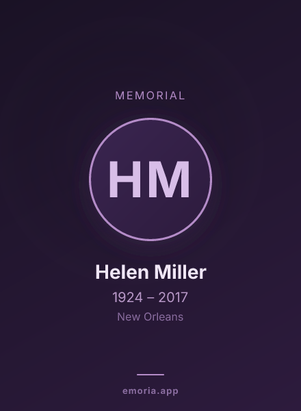 Memorial portrait of Helen Miller