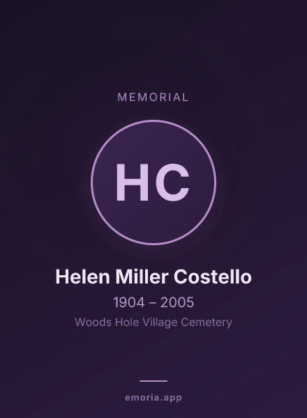 Memorial portrait of Helen Miller Costello