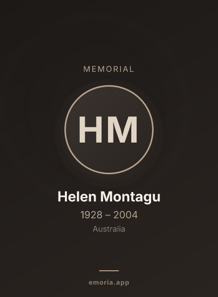 Memorial portrait of Helen Montagu