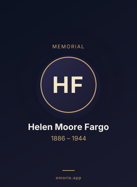 Memorial portrait of Helen Moore Fargo