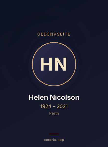 Gedenkportrait von Helen Nicolson