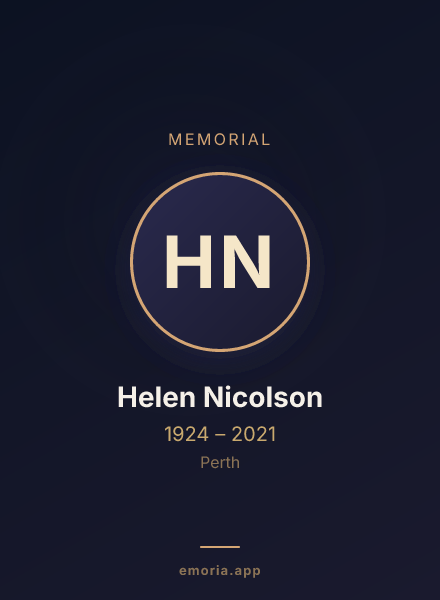 Memorial portrait of Helen Nicolson