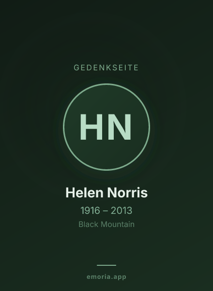 Gedenkportrait von Helen Norris