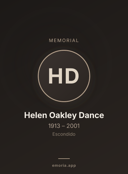 Memorial portrait of Helen Oakley Dance