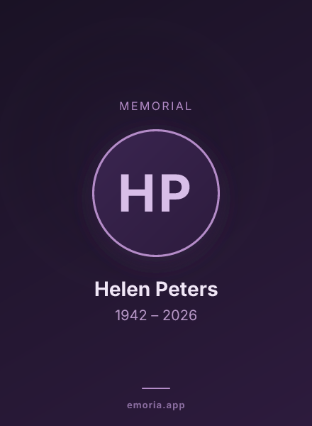 Memorial portrait of Helen Peters