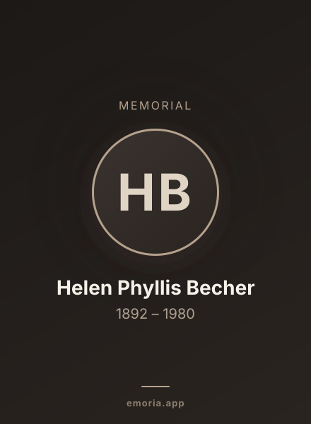 Memorial portrait of Helen Phyllis Becher