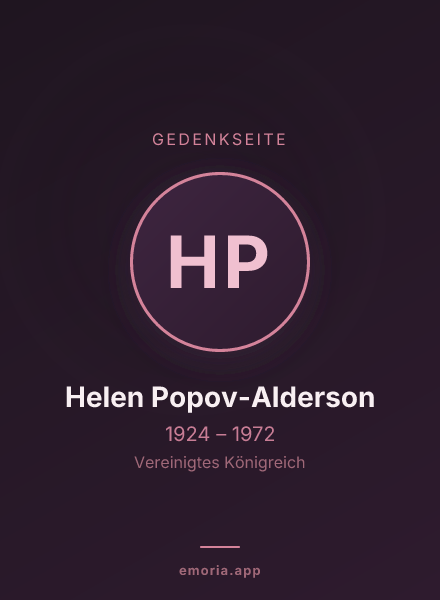 Gedenkportrait von Helen Popov-Alderson