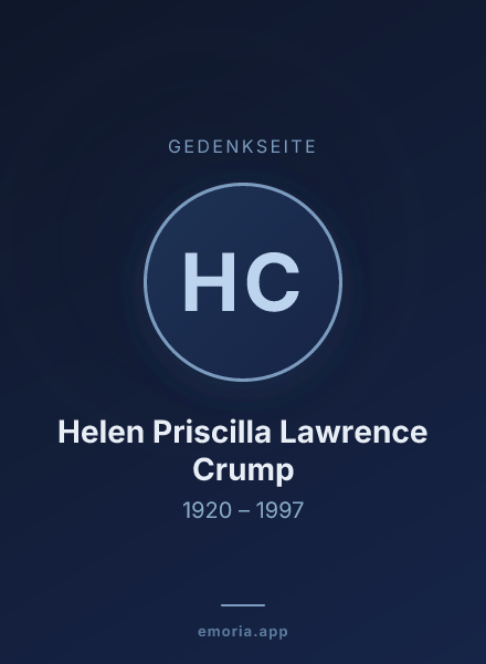 Gedenkportrait von Helen Priscilla Lawrence Crump