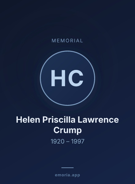Memorial portrait of Helen Priscilla Lawrence Crump