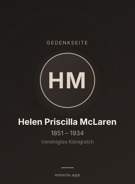 Gedenkportrait von Helen Priscilla McLaren