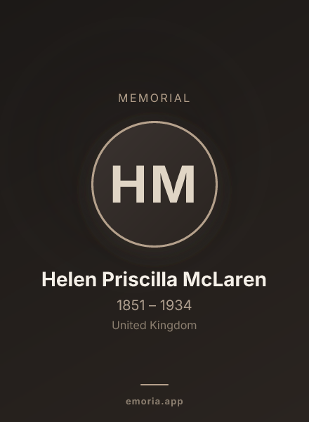 Memorial portrait of Helen Priscilla McLaren