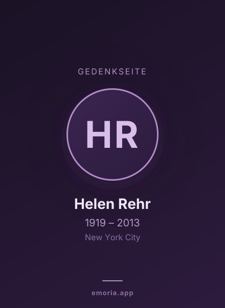 Gedenkportrait von Helen Rehr