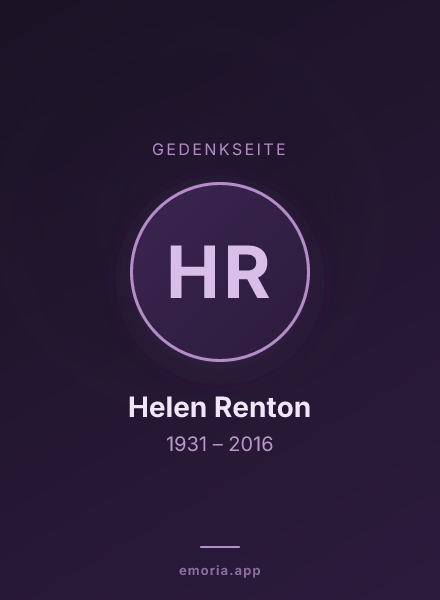 Gedenkportrait von Helen Renton