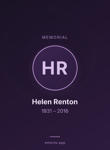 Memorial portrait of Helen Renton