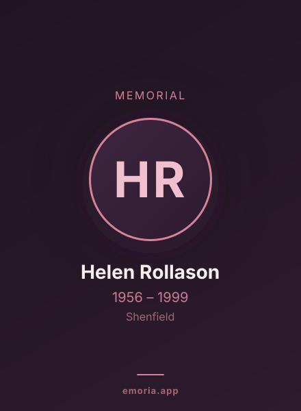 Memorial portrait of Helen Rollason