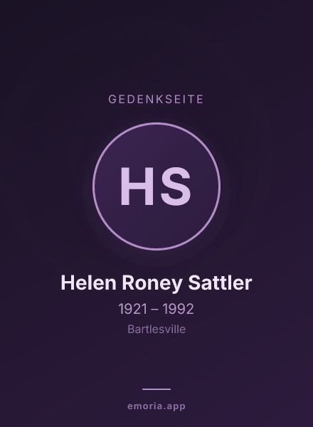 Gedenkportrait von Helen Roney Sattler