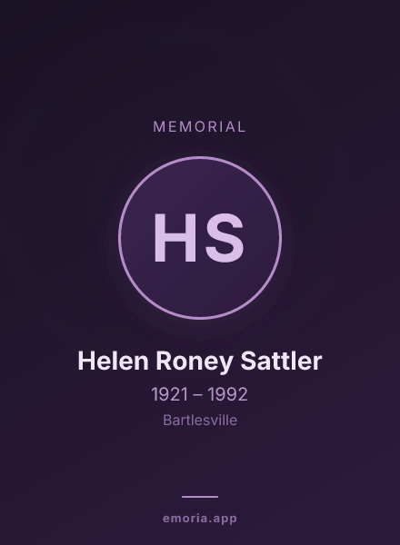 Memorial portrait of Helen Roney Sattler